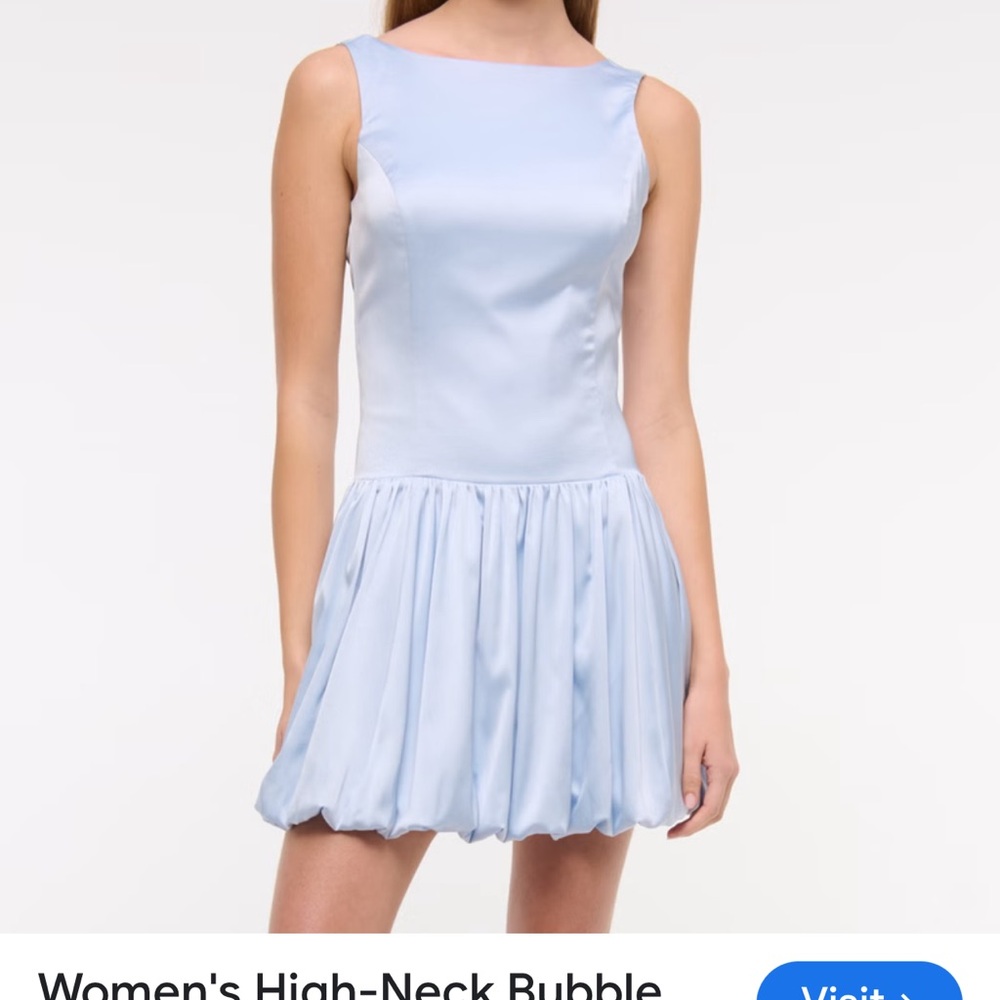 Abercrombie blue satin low back bubble dress. Homecoming